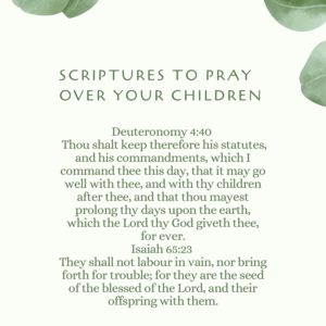 SCRIPTURES TO PRAY OVER YOUR CHILDREN-CARD 2