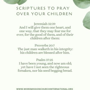 SCRIPTURES TO PRAY OVER YOUR CHILDREN-CARD 3